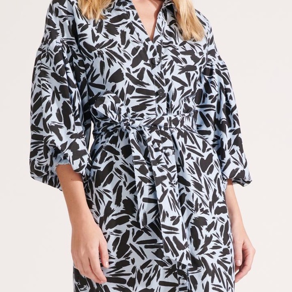 Veronica Beard Samy Puffed Sleeve Dress - Picture 3 of 4